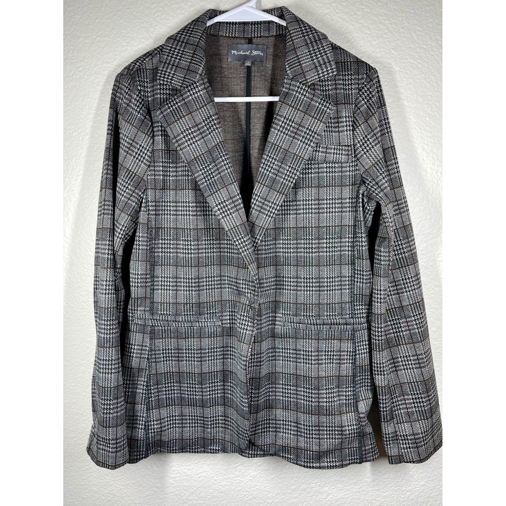 Michael Stars Plaid Blazer Jacket Women's Medium Career Business Casual work